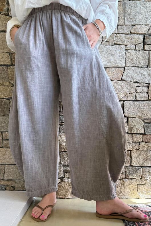 Frame Cotton Vintage Wash Barrel Pant Earth